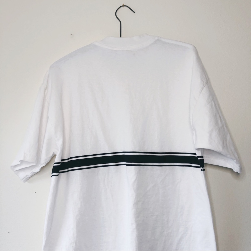 Vintage 90’s Ocean Pacific OP surf skater black white striped tee t-shirt L - Picture 5 of 7